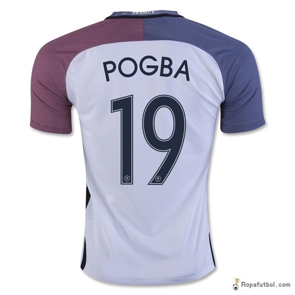 Camiseta Francia Replica Segunda Ropa Pogba 2016 Blanco